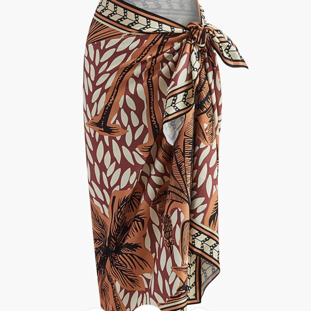 Floral Print Knotted Cover Up